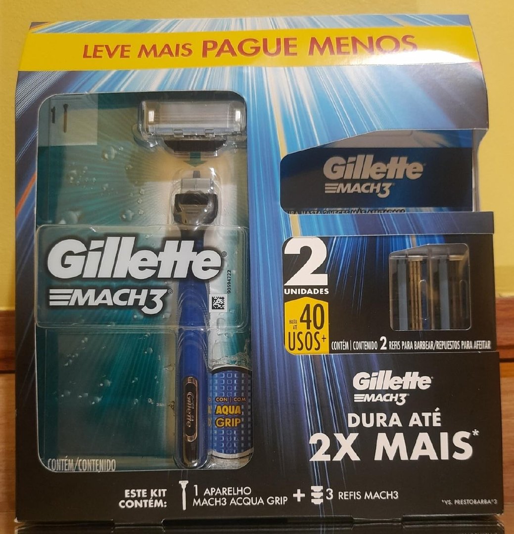 Kit Gillette Mach3 Aparelho de Barbear 1 Ud + Cargas 3 Uds
