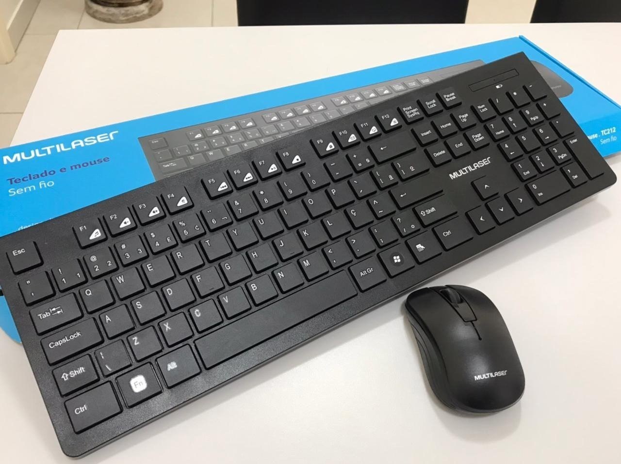 Combo Teclado E Mouse Sem Fio Multilaser Slim Usb - Tc212 Cor Do Mouse Preto