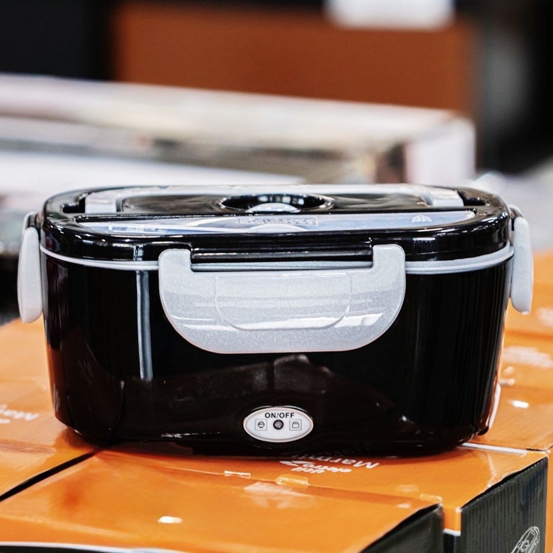 Marmita Elétrica Preta Bivolt Portátil Doméstica 110/220v Veicular 12/24v Lancheira 1.5l C...