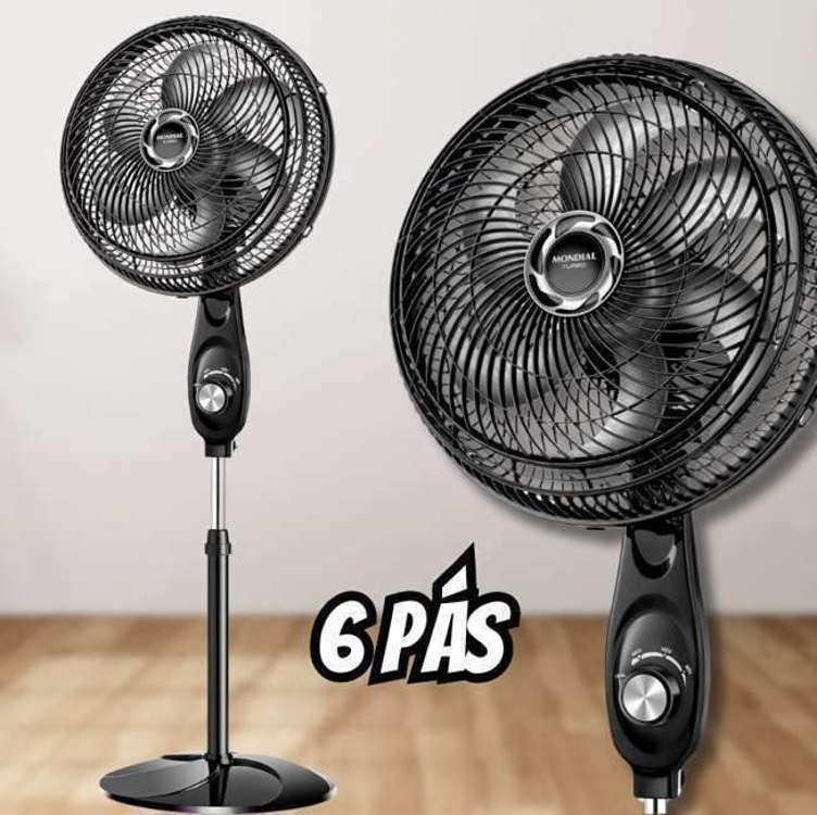 Ventilador Coluna Mondial 220V, 30cm, 6 pás, Turbo - VT-30C-NB