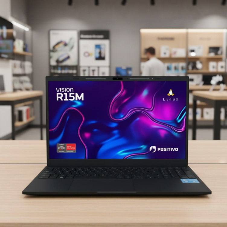 Notebook Positivo Vision R15m Amd Ryzen 5-5625u Linux 8gb Ram 256gb Ssd Wi-fi 6 Tela 15 Fu...