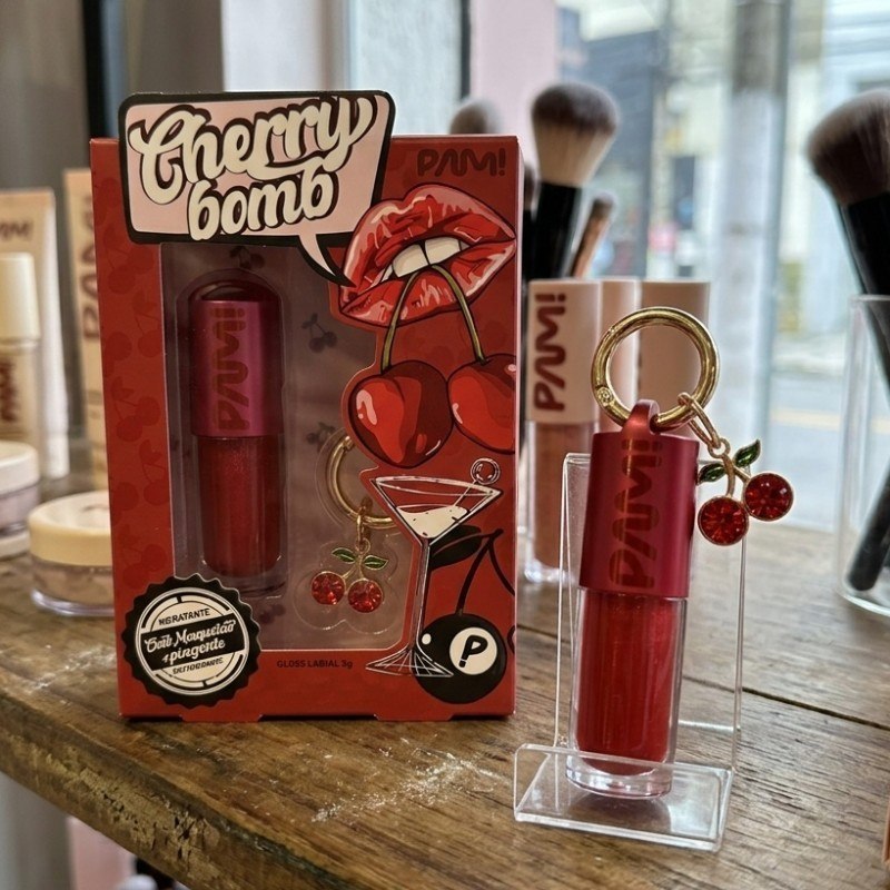 Gloss Labial Cherry Bomb Pam By Pamella 5g Vermelho