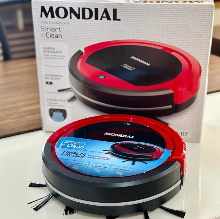 Robô Aspirador De Pó Smart Clean Mondial Rb-07 Vermelho/preto 127/220v