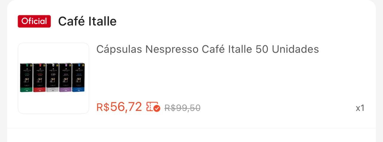 Cápsulas Nespresso Café Italle 50 Unidades