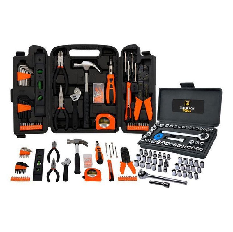 Kit Jogo De Ferramentas Completo C/ Soquetes E Chaves Tbt12940k The Black Tools