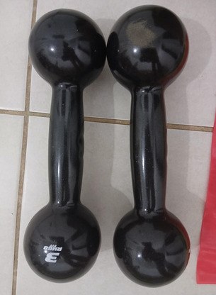 Rmg8 Fit - PAR HALTER 3KG EMBORRACHADO BOLA PRETO