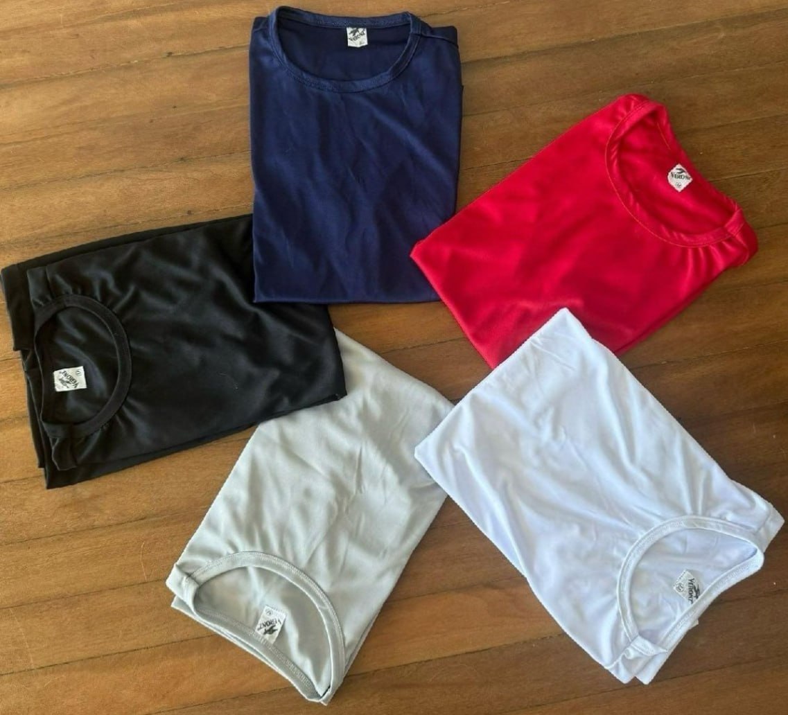 Kit 5 Camisetas Básicas Masculina Dry Fit Lisa Tradicional