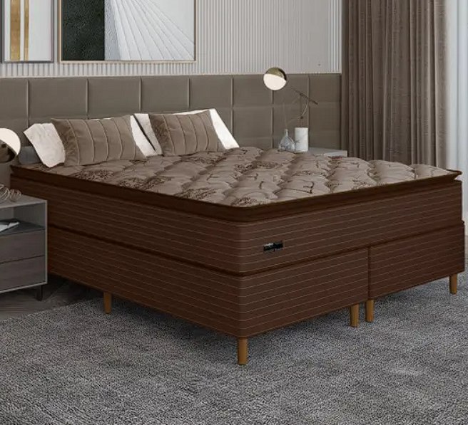 Cama Box + Colchão Queen Umaflex 67cm de Altura - Resistence