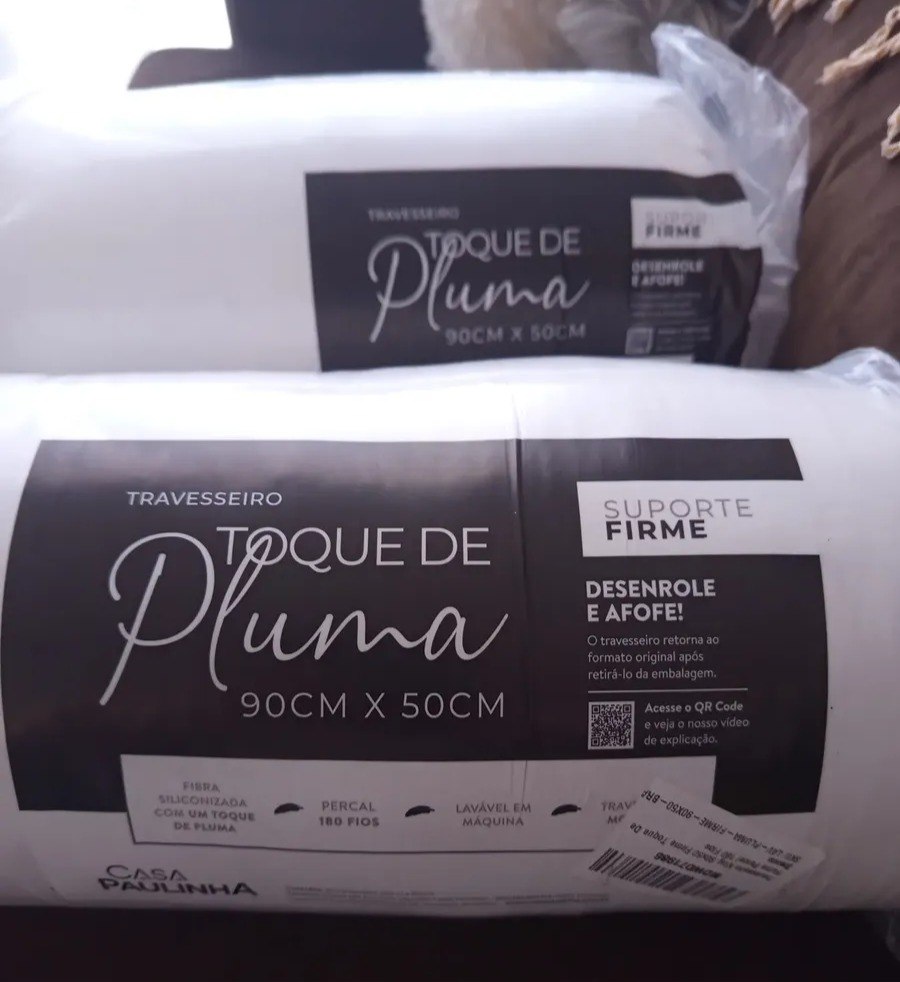 Travesseiro King 90x50 Firme Toque De Pluma Percal 180 Fios Branco