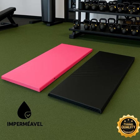 Colchonete de Academia 90x43x3cm Compacto Espuma D23 Impermeável Azul Preto Mat Yoga Pilat...