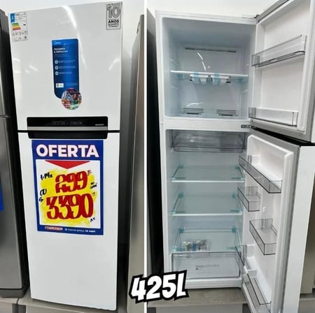 Geladeira Midea Frost Free Duplex Painel Touch Branca 425 Litros - 110v/220v