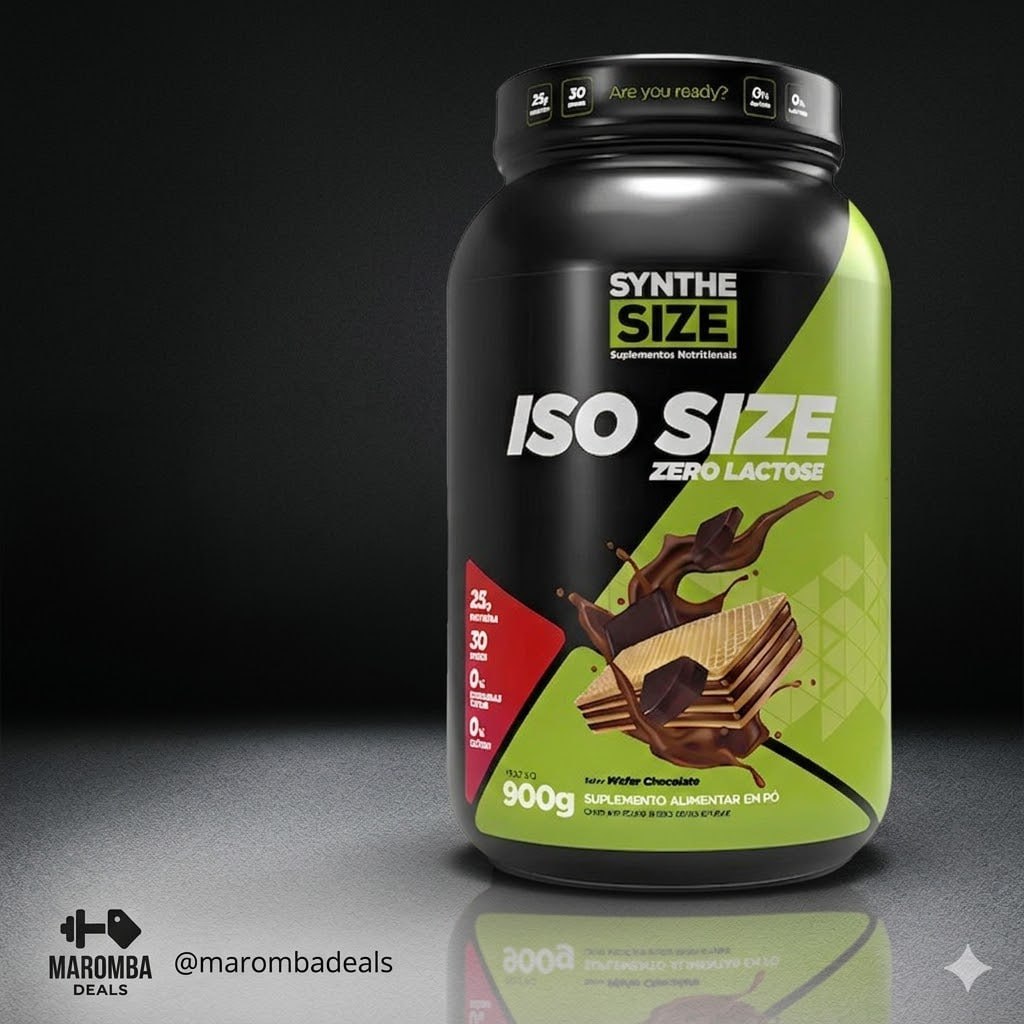 Iso Size Zero Lactose 900g Whey Isolado - Synthesize Sabor Wafer Chocolate Waffer Chocolat...