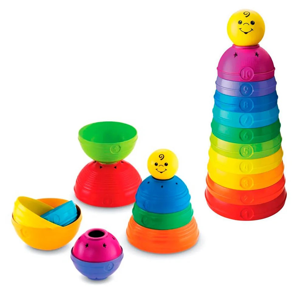 Fisher-Price Brinquedo para Bebês Potinhos Empilhar & Rolar para crianças a partir de 6 me...