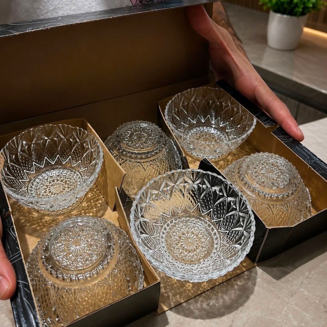 Jogo De Taças Bowls De Vidro Para Sobremesas E Sorvete 6 Unidades