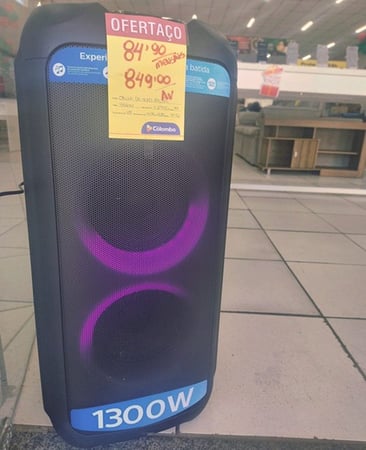Caixa de Som Philips Party Speaker 1300W RMS Bluetooth Karaokê TWS - Bivolt