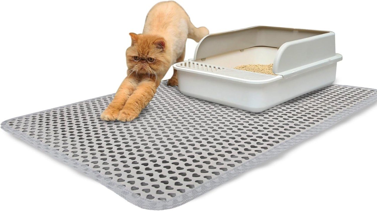 Tapete Coletor de Areia para Gatos Limpa Patas YOLOPET – Cinza, Tamanhos Variados, Imperme...