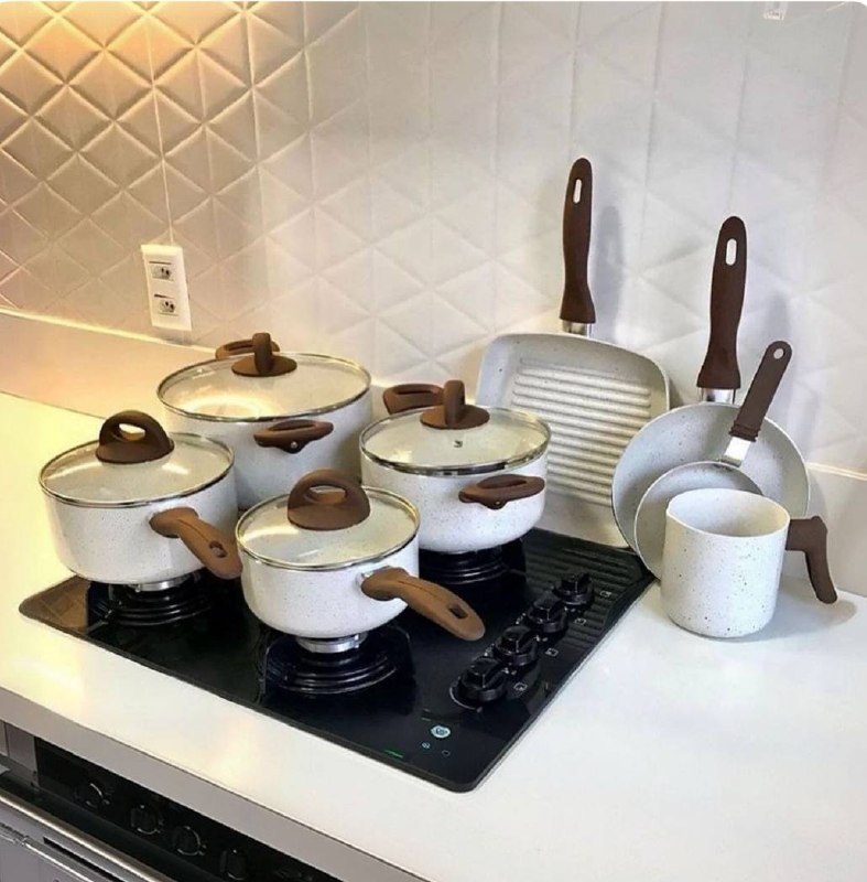 Conj De Panelas 8 Peças Ceramic Life Smart Plus Vanilla - Brinox Baunilha