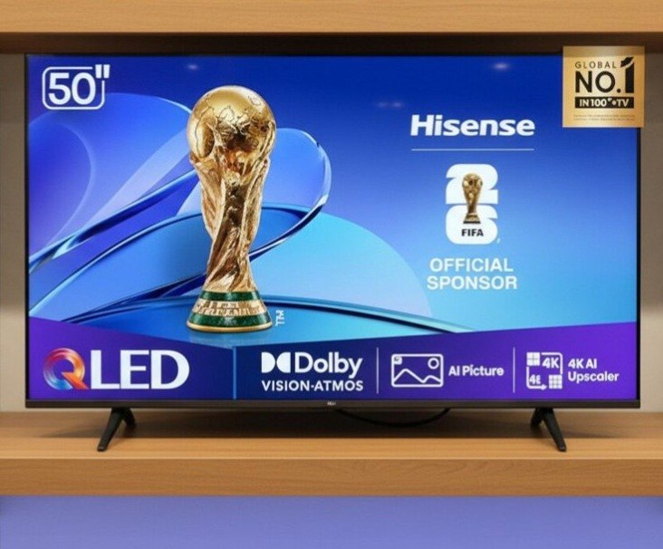 Smart TV 50" QLED Hisense 2025 4K UHD Wi-Fi Bluetooth HDMI USB GOOGLE Assistent Comando de Voz