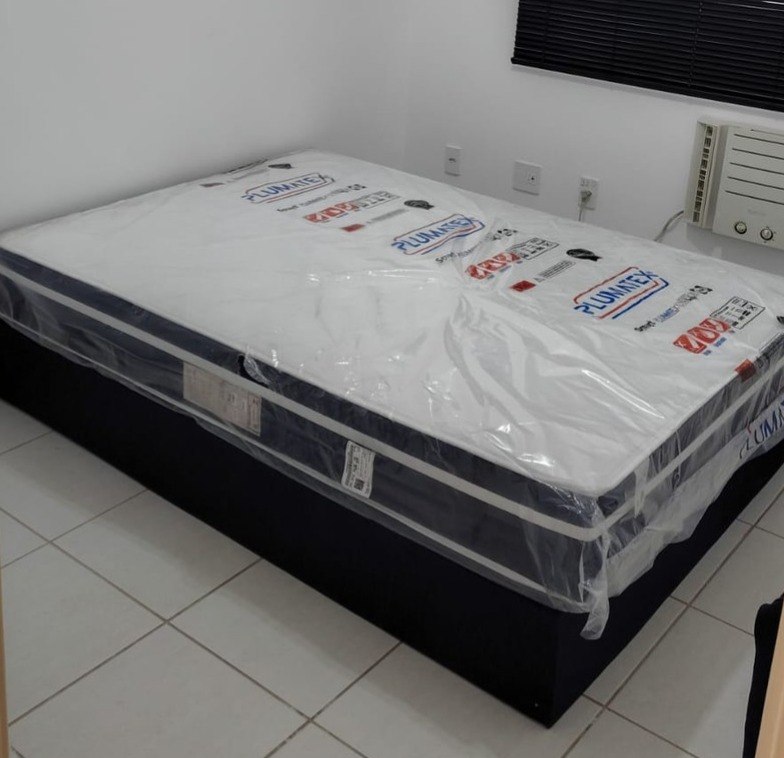 Cama Box (Box + Colchão) Casal Plumatex Alfa Maxx de Molas Ensacadas Suporta até 120kg p/ Pessoa