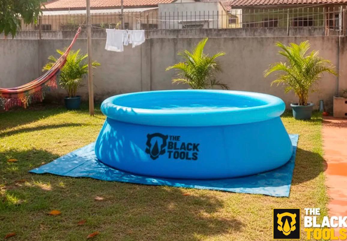 Piscina Inflável Circular The Black Tools 1400l Reforçada Azul
