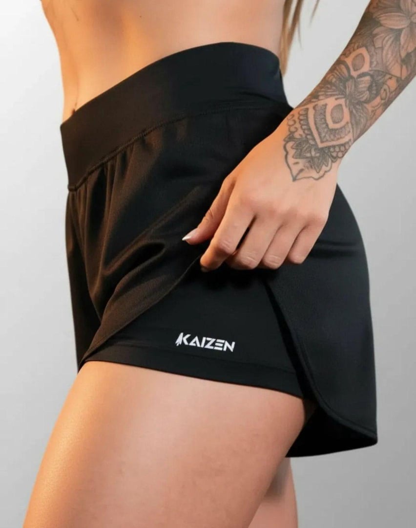 Short Feminino Duplo 2 em 1 Kaizen (4 Cores)