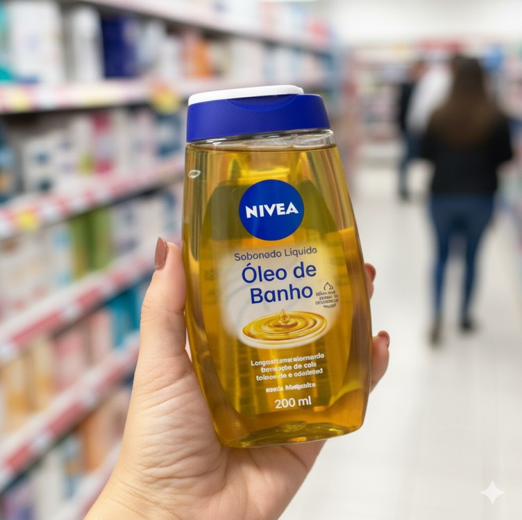 NIVEA Sabonete Líquido Óleo de Banho 200ml, Limpeza Corporal, Pele Macia, 55% Óleos Natura...