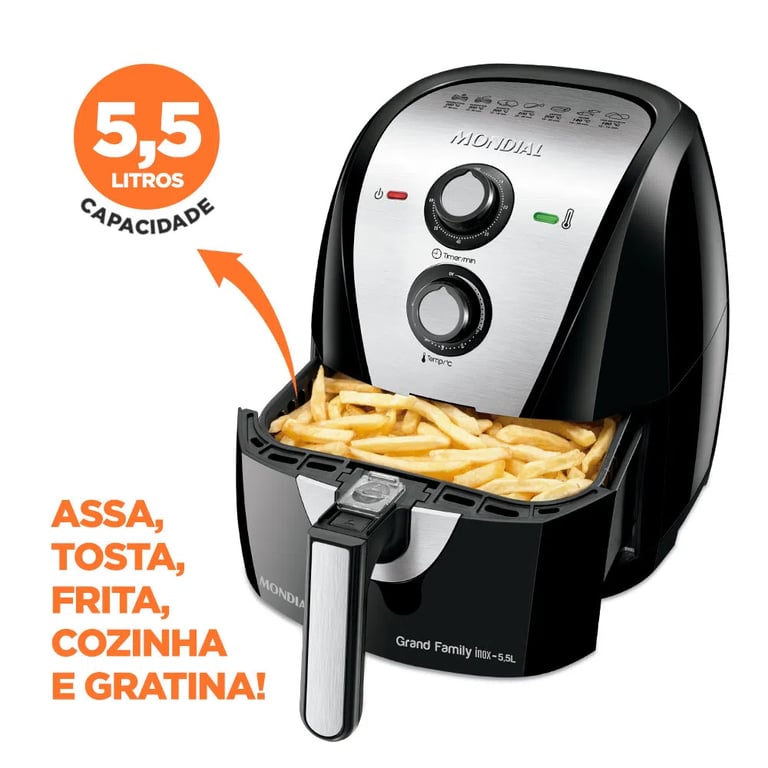 review fritadeira sem óleo air fryer 5l