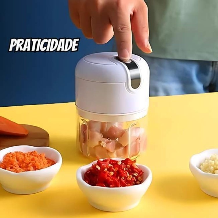 Mini Processador De Alimentos 3 Lâminas Elétrico Bivolt Usb ( Cores variadas)