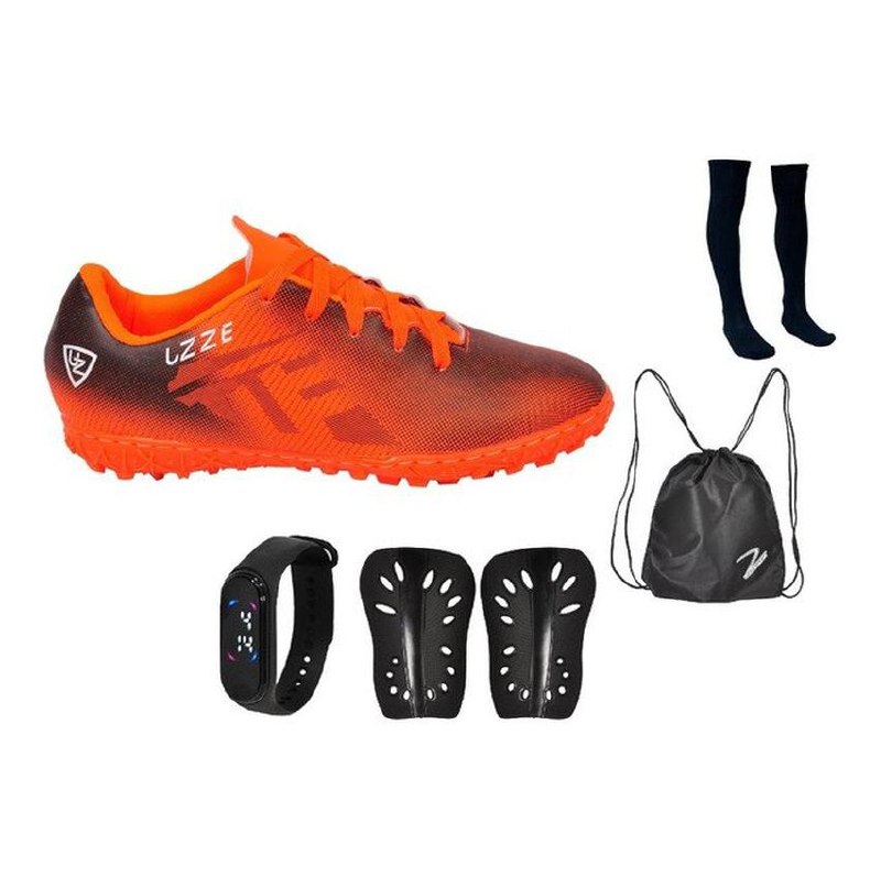 Kit Chuteira Society Uz + Meião Caneleira Mochila Relógio