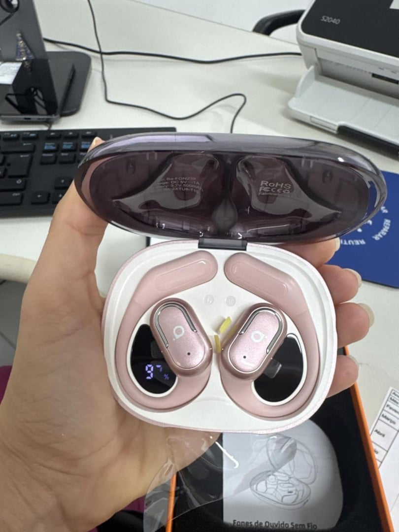 Fone De Ouvido Bluetooth Esportes, Basike T6, IPX5/OWS Fone de Ouvido Estéreo Hi-Fi, Supor...