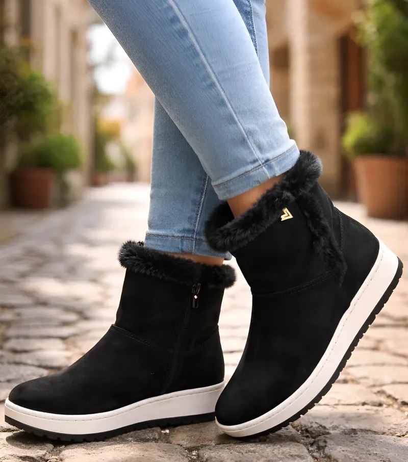 Bota Via Marte Forrada Com Pelo Moda Confort Feminina - Num. 34 ao 40