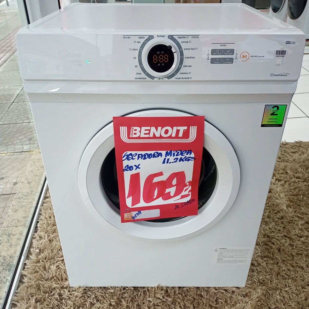 Secadora de Roupas Midea 11,2kg HealthGuard 15 Programas - 220v