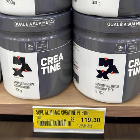 Creatina Max Titanium Monohidratada Em Pó Pote 300g Creatina Po Sem Sabor