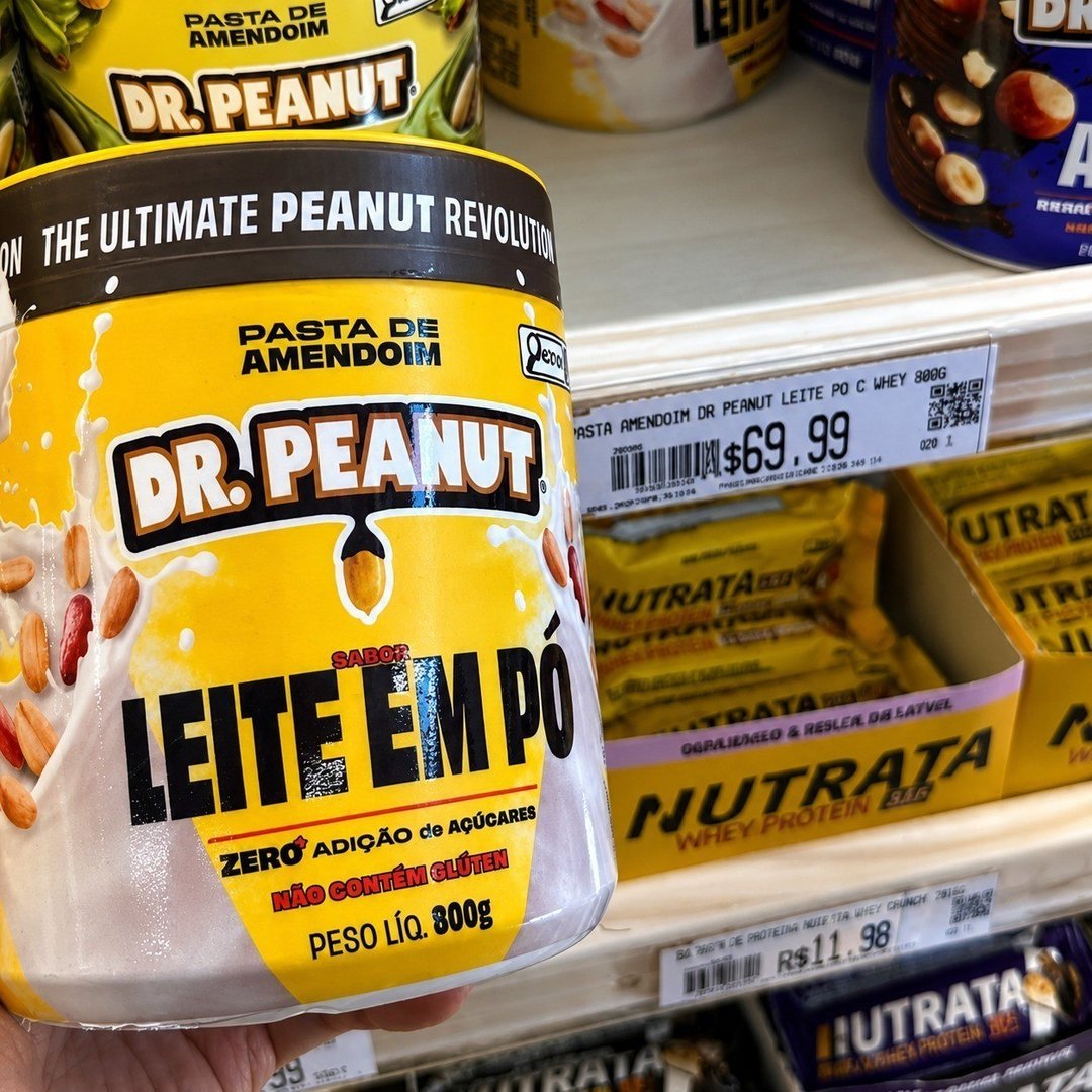 Pasta de Amendoim Com Whey Protein Leite em Pó (600g) Dr Peanut