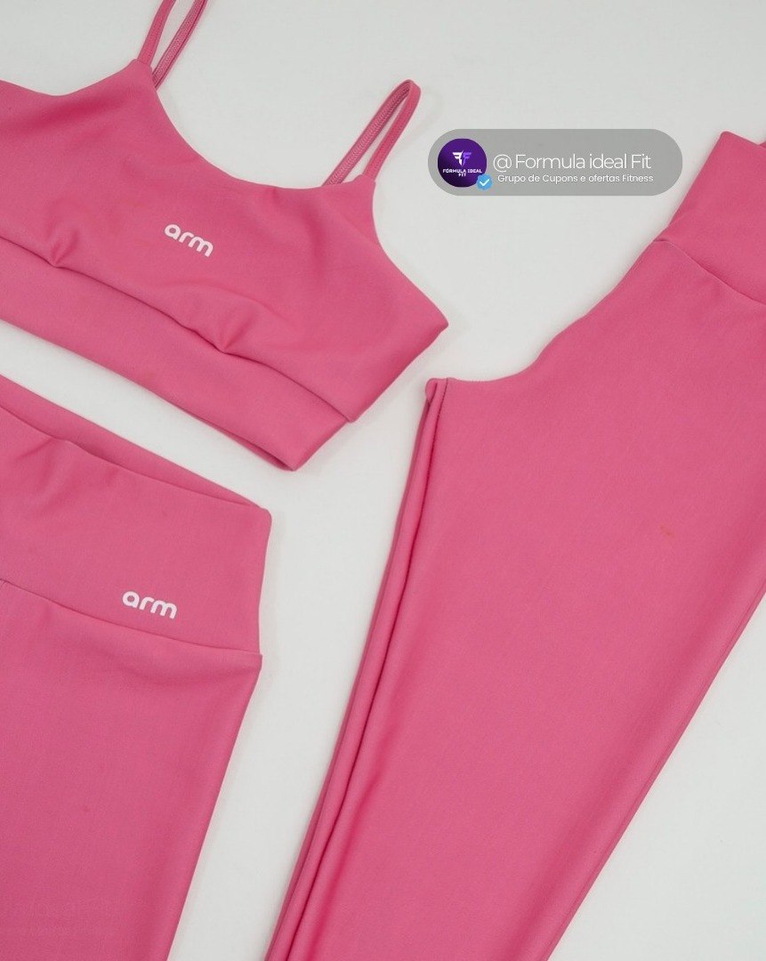 Kit Conjunto Feminino Fitness Top Alça + Legging + Short