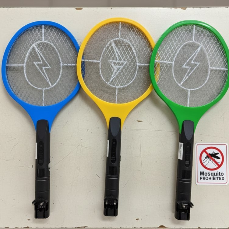 Raquete Elétrica Mata Insetos Recarregável Bivolt com LED e Botão de Segurança – Mata Mosc...