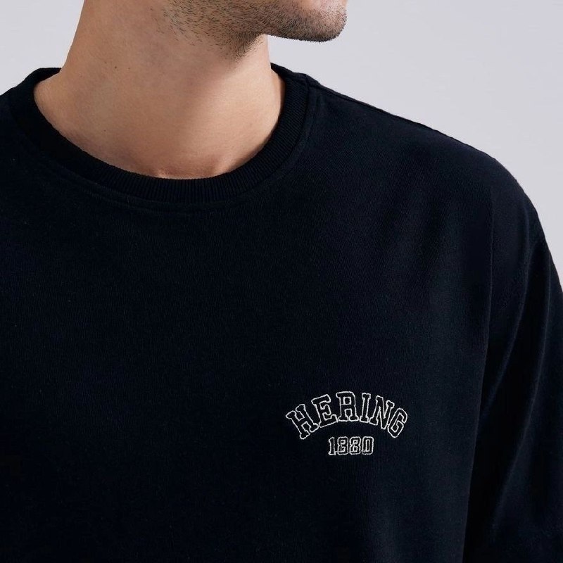 Camiseta Masculina Relaxed Manga Curta Com Bordado Hering