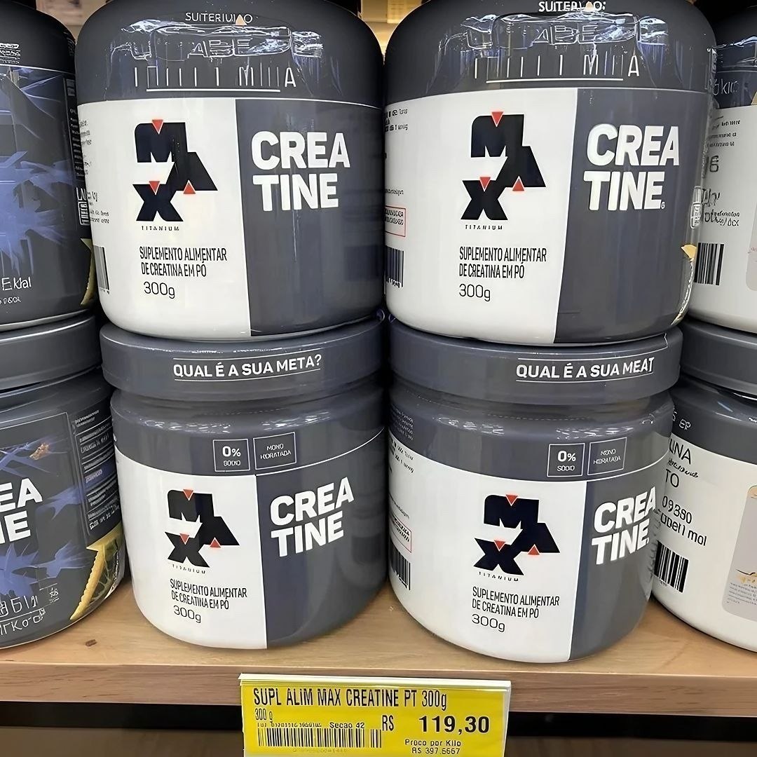 Kit 2x Creatina 300g Creatina Monohidratada Max Titanium Sem Sabor Alta Pureza