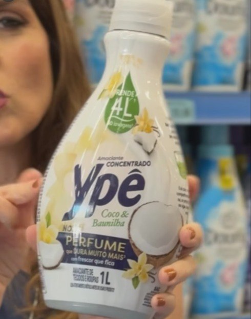 Amaciante de Roupa e Tecidos Concentrado Coco Baunilha Ypê Frasco - 1L (Rende 4 Litros)