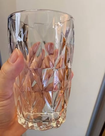 Jogo 6 Copos Diamond 300ml Vidro Grosso Diamante Luxo