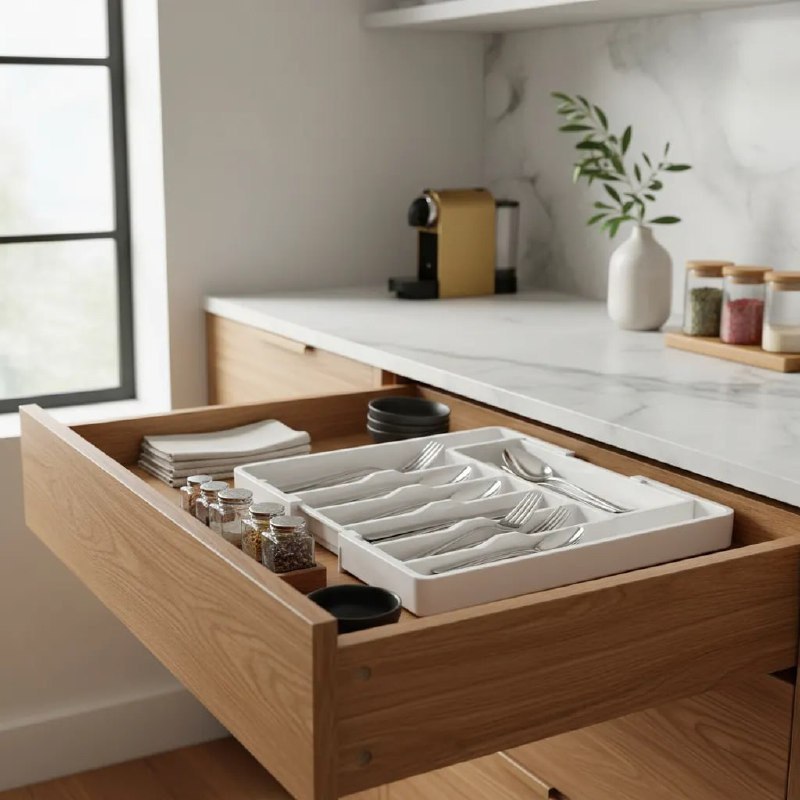 Organizador Porta Talheres Gaveta Para Cozinha Com Extensor