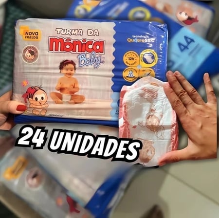 Fralda Turma da Mônica Baby Tam. G 7 a 11kg - 24 Unidades