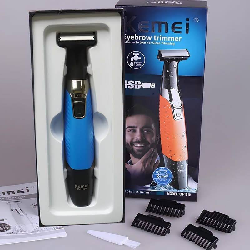 Kemei Barbeador Eletrico 1910 Removedor Pelos Intimo Mas Fem Azul