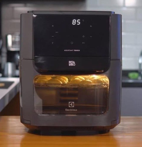 Electrolux Air Fryer Forno 5 x 1 12L 1700W Digital Espeto Giratório 2 Bandejas Antiaderent...
