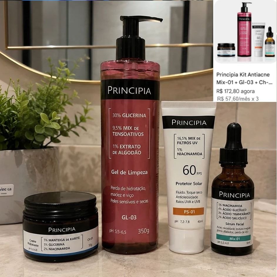 Principia Kit Antiacne Mix-01 + Gl-03 + Ch-01 + Ps Fps 60