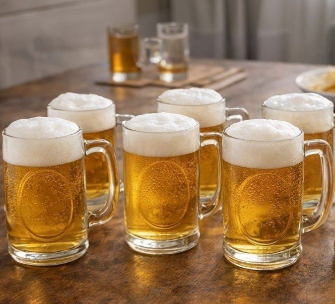 Conjunto Com 6 Canecas EF Home De Chopp e Cerveja 350ml