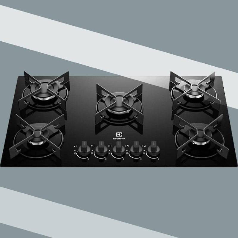 Cooktop 5 Bocas a Gás Electrolux Mesa de Vidro Efficient Grade de Aço Fosco (KE5GR) Bivolt