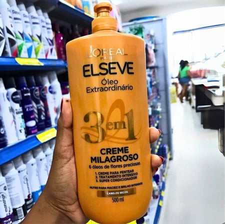 Creme Milagroso 3 em 1 Elseve Óleo Extraordinário 500ml