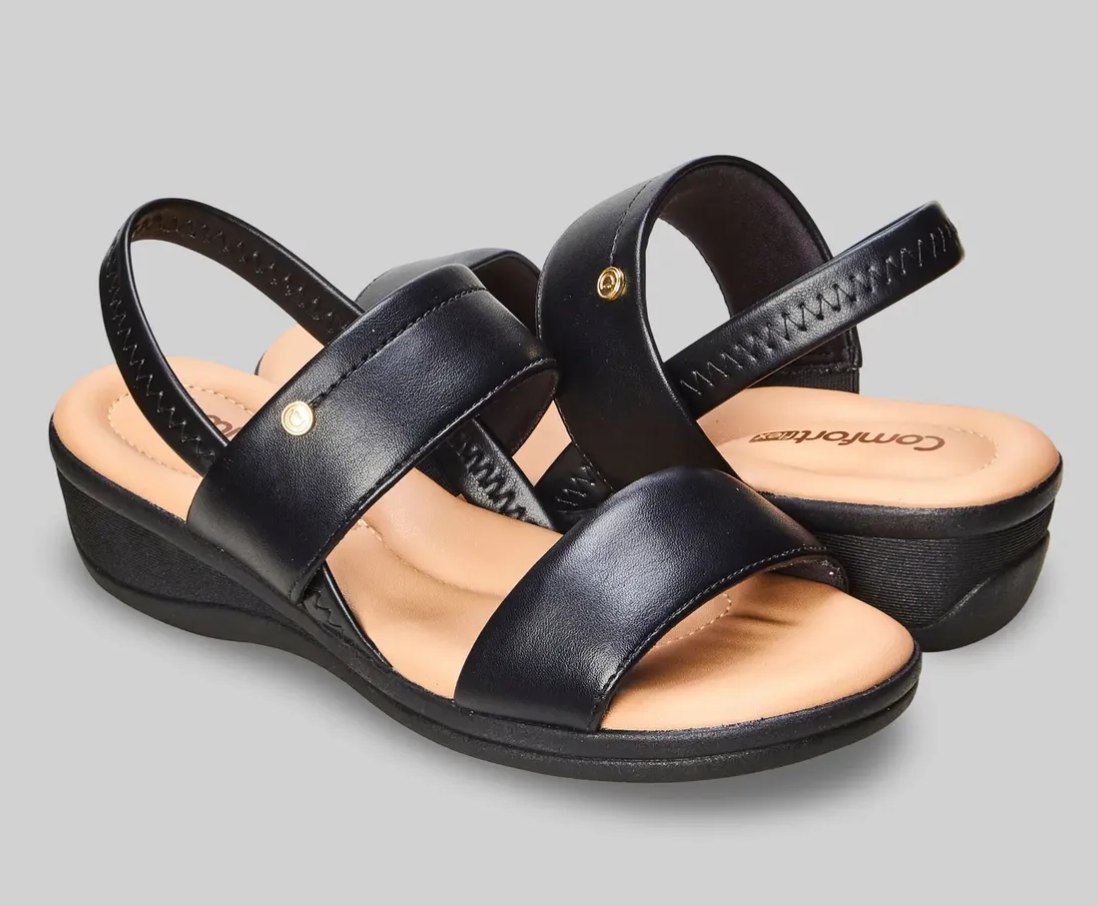 Sandália Comfortflex Casual Feminina Preto - Num. 35 ao 38