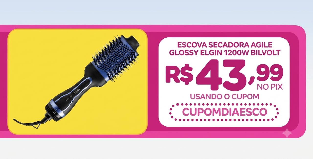 Escova Secadora Agile Glossy Elgin 1200w Bilvolt